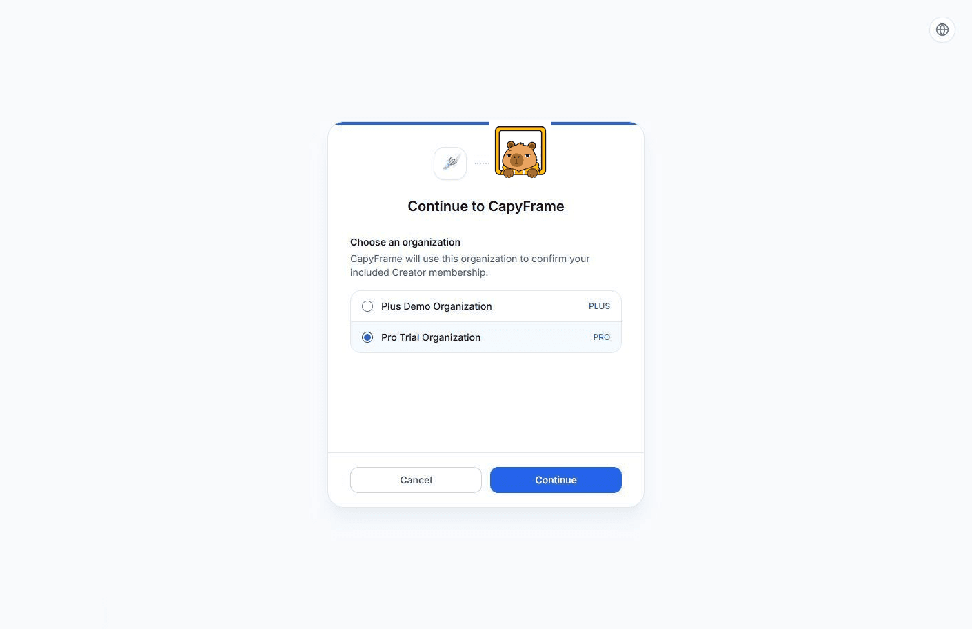 SMEPost authorization confirmation for CapyFrame